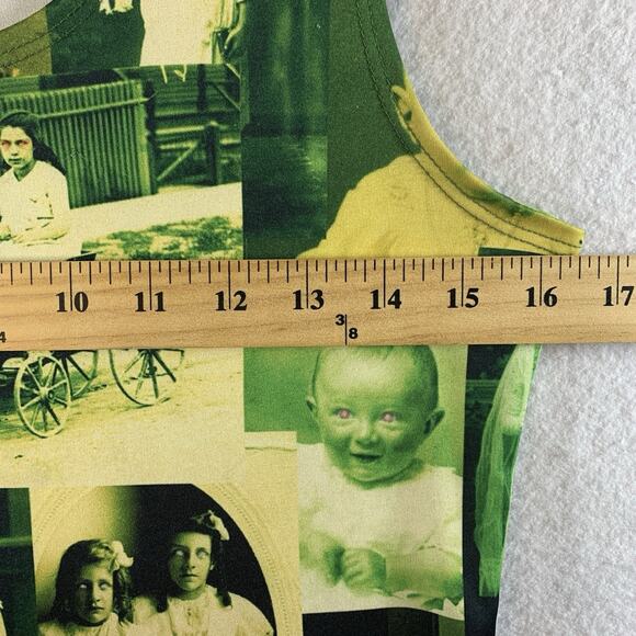 Cowcow‎ Womens Haunting Fit Flare Dress Sz M E Girl Alt Sepia Portraits Ghostly - Picture 8 of 14